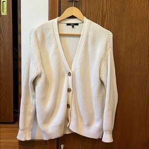 Quince Ivory fisherman Knit Cardigan